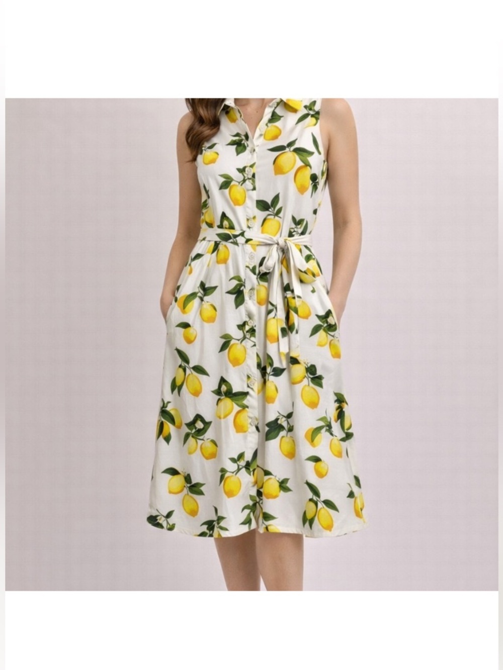 Chetta B Lemon Print Dress